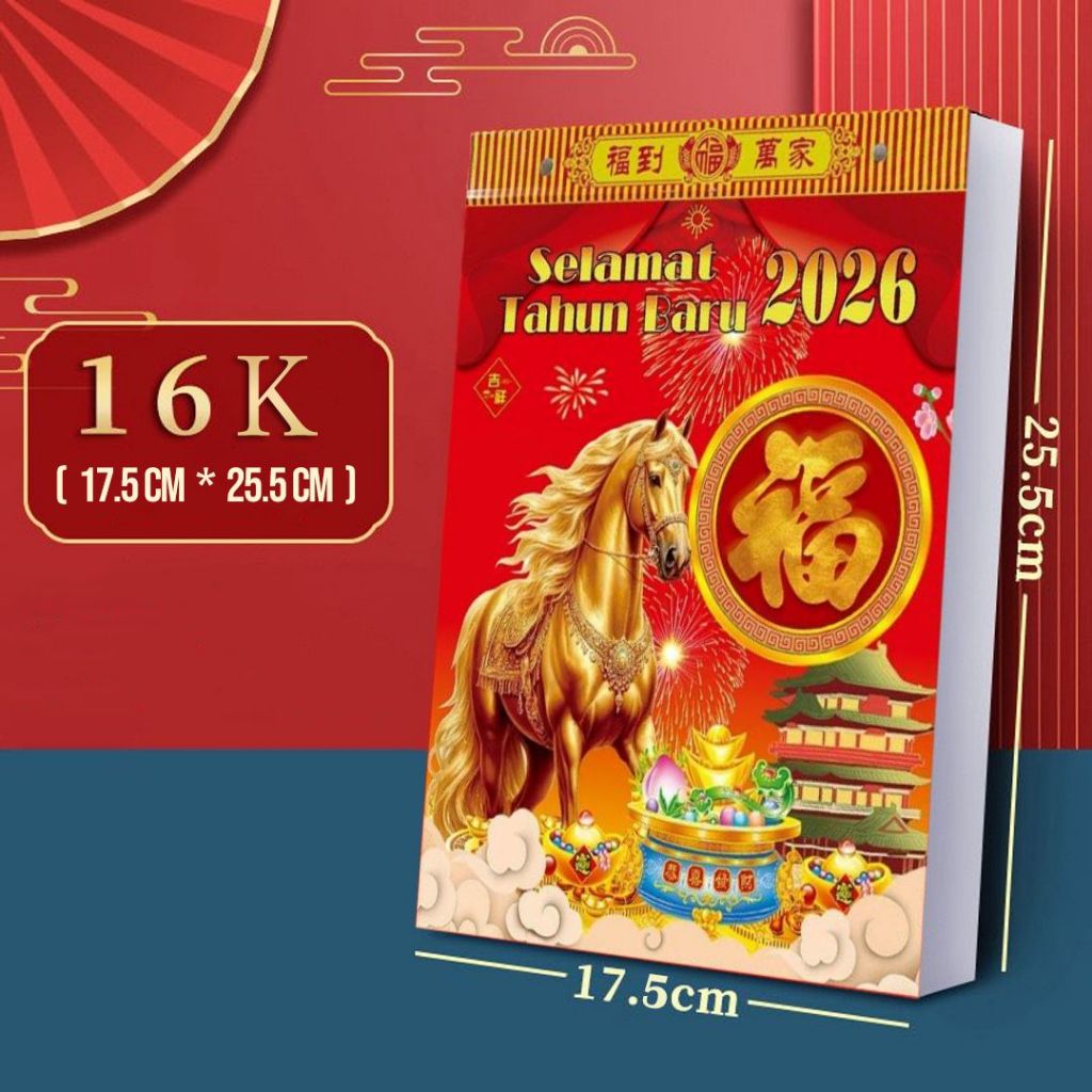 Kalender Harian Indonesia 2026 Tahun Kuda Kalender Sobek Import