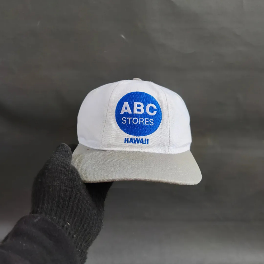 Topi Vintage 6 Panel Unisex Pria Wanita ABC STORES HAWAII Two Tone