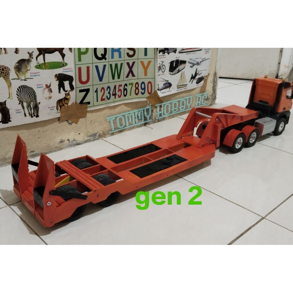 rc truk  lowboy /trailer 1/16 1/14  excavator huina double e wpl wiltoy remot control