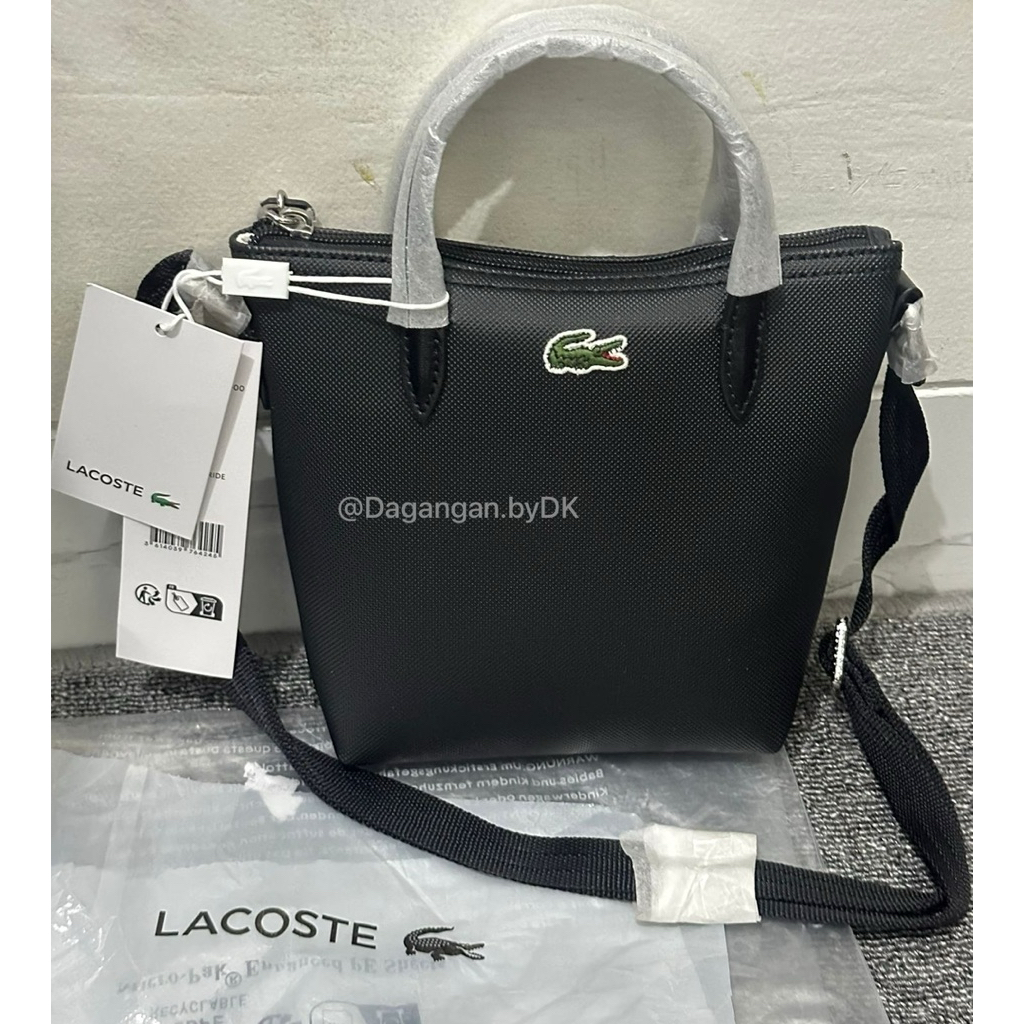 Lacoste Mini Tote Bag Original 100% Full Black
