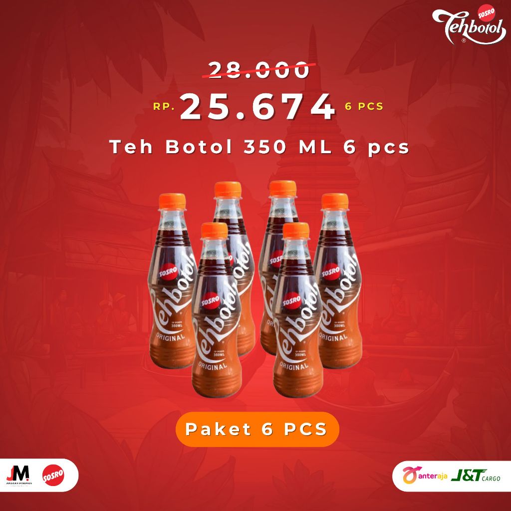 

Teh Botol PET Sosro 350ml isi 6 pcs
