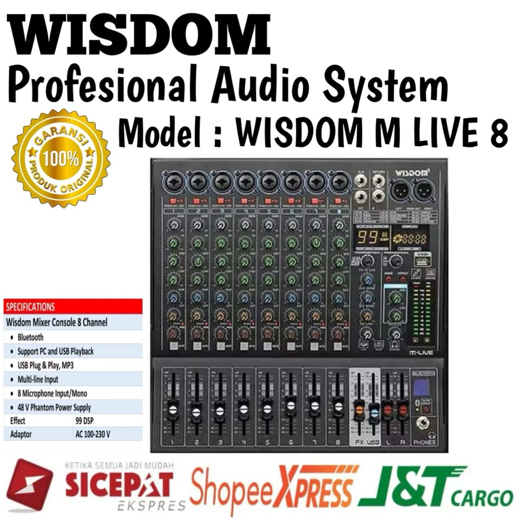 Mixer Wisdom M Live 8 Original Mixer Wisdom 8 Channel