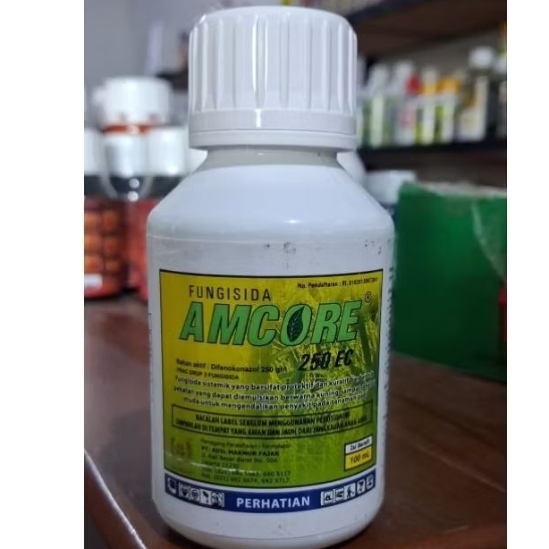pecegah potong leher,bercak daun Fungisida AMCORE 250EC.bahan aktif Difenokonazol 250g/l.kemasan 100