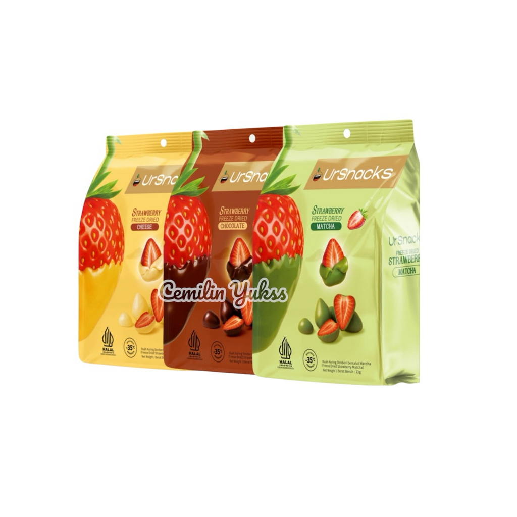 

UrSnacks Strawbery Freeze Dried Strawbery Chocolate Buah Kering Strawbery Strawbery Matcha Cheese