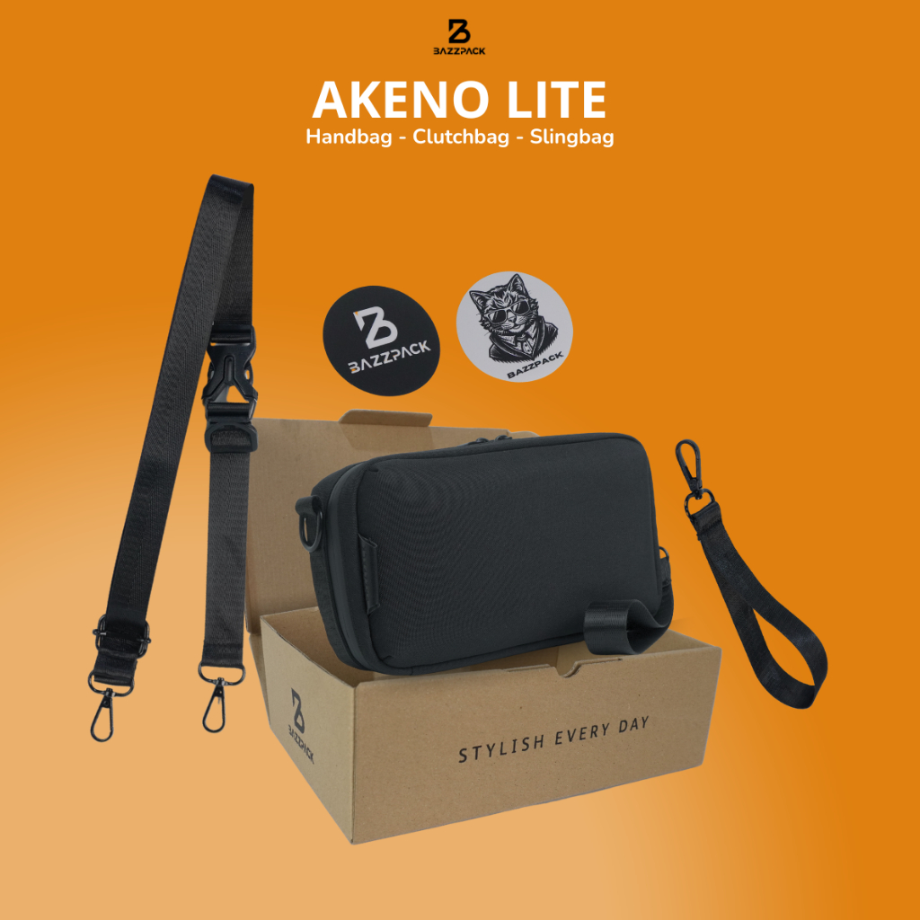 BAZZPACK | Handbag AKENO LITE Tas Slingbag Kecil Clutch bag Hand Bag Waterproof Dan Anti Bara Api Ka