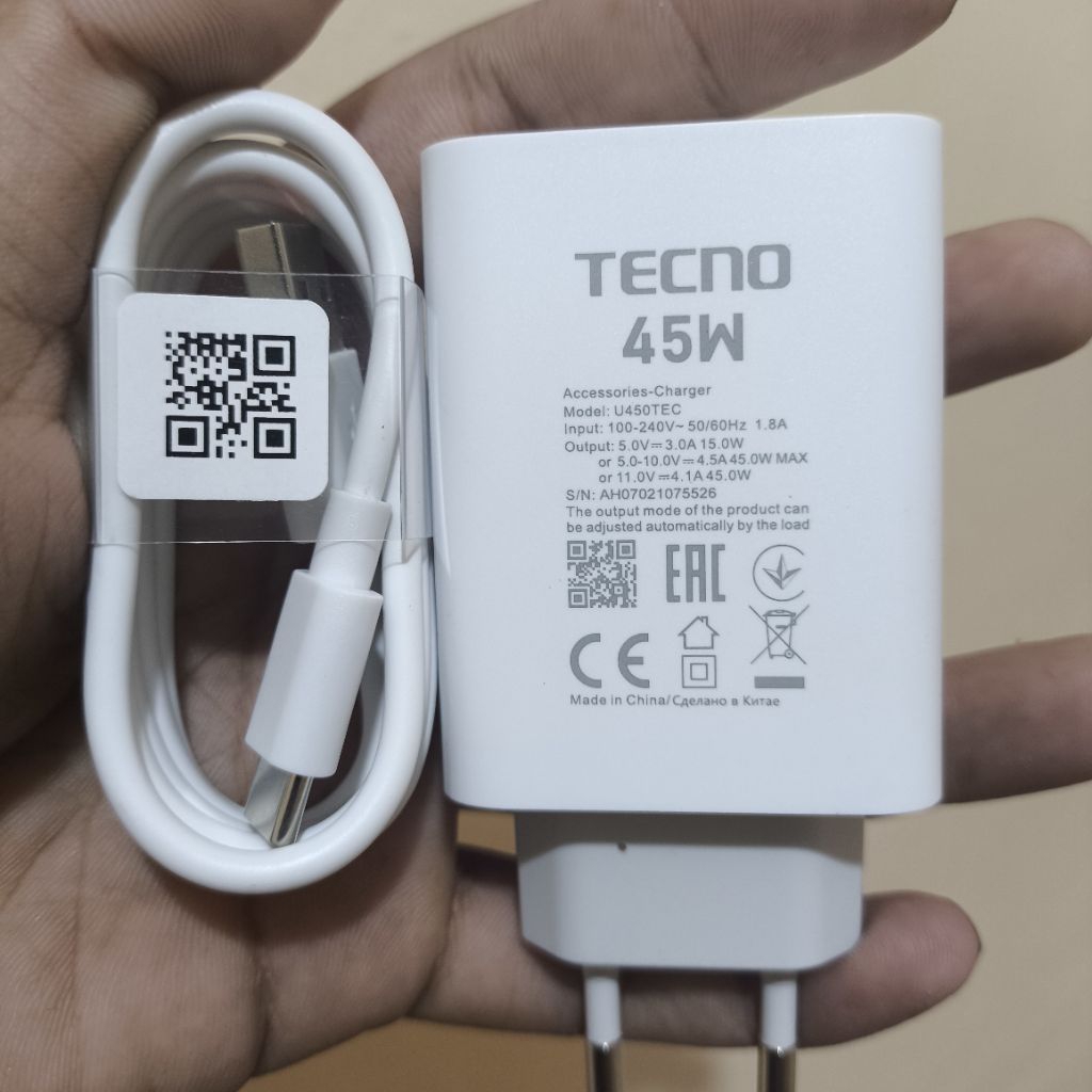 Charger Tecno Camon 40, Pova 7 4g, Pova Curve Original 100% Tecno