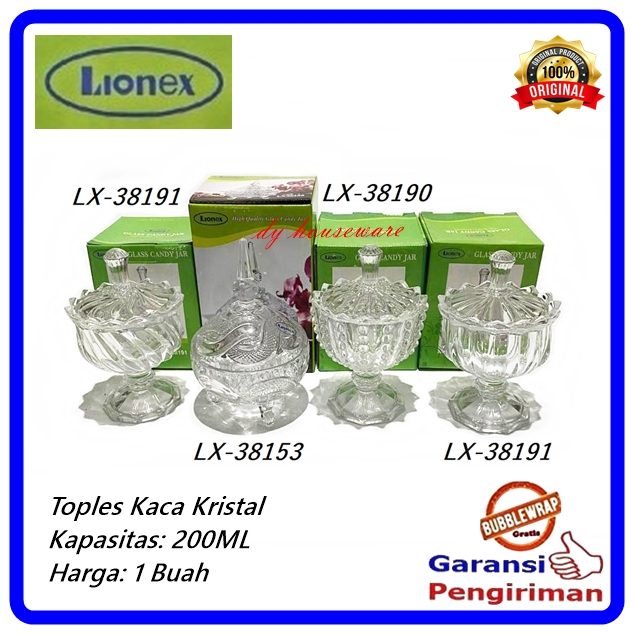 Toples Kristal Kaca Mini Tutup Candy Jar Mini 200ML Toples Kaca Free Paking Busa Tebal Kotak Kado Li