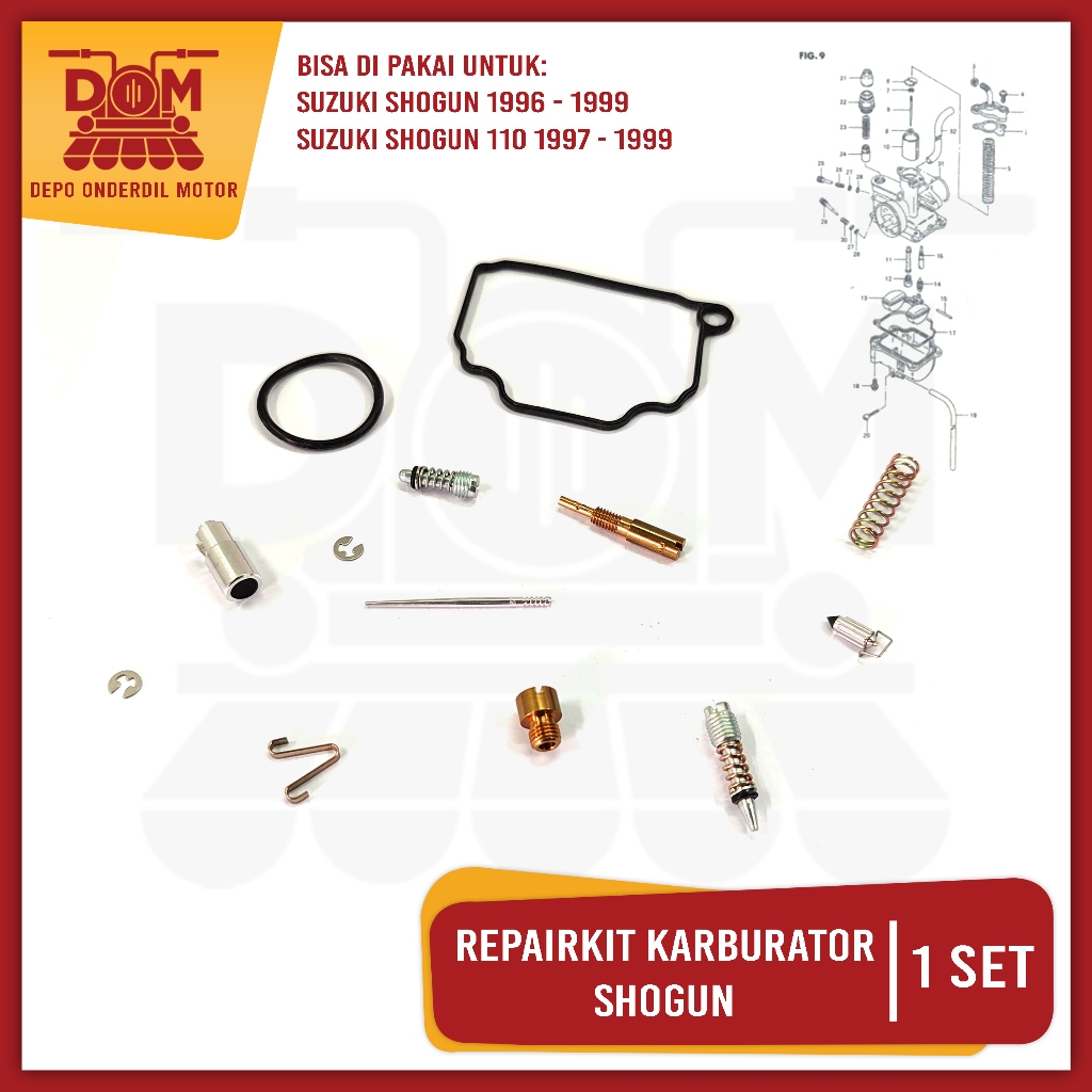 Repairkit Karburator Shogun (KAWA) Carburator Repair Kit Parkit Spuyer Karbu Assy Suzuki Shogun 110