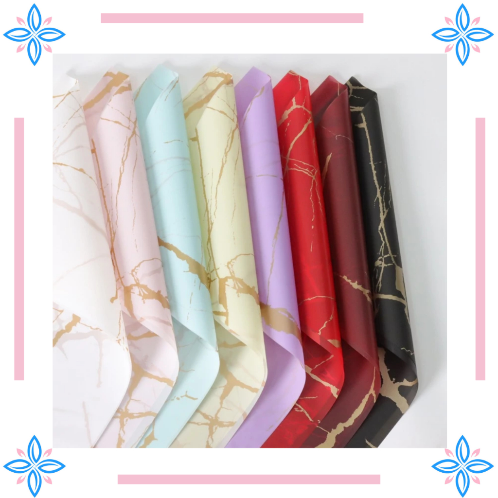 

KB20 Kertas Bunga Buket Aesthetic Marble Gold Wrapping Paper for Bouquet