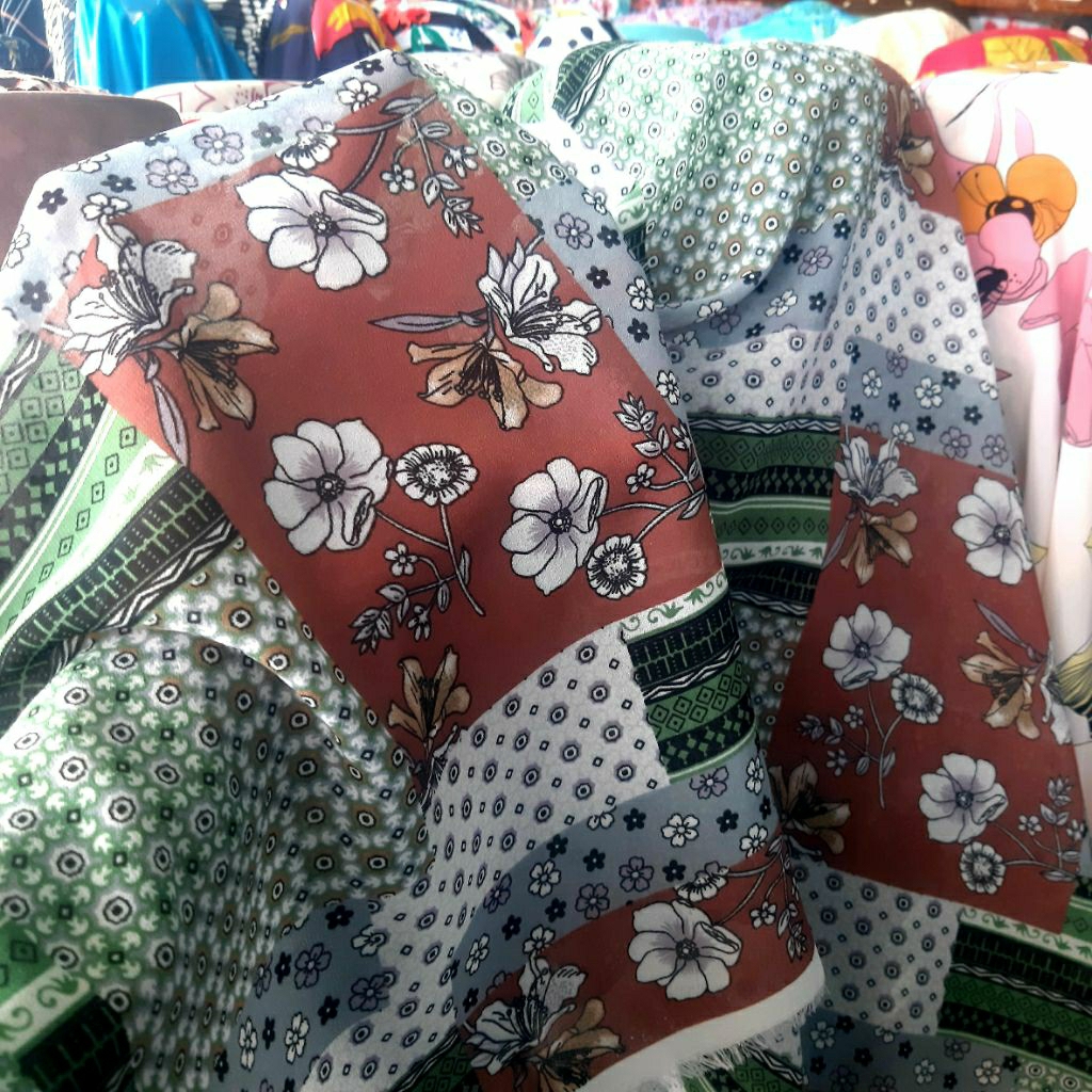 KAIN SIFON CERUTY PREMIUM MOTIF ABSTRAK - KAIN SIFON MOTIF ABSTRAK  - KAIN MOTIF ABSTRAK HARGA/0,5M