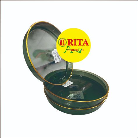 Aesthetic Plastik Kotak Baki Transparan Bulat / Plastik Kotak Baki Transparan Gold / Persegi Wadah P