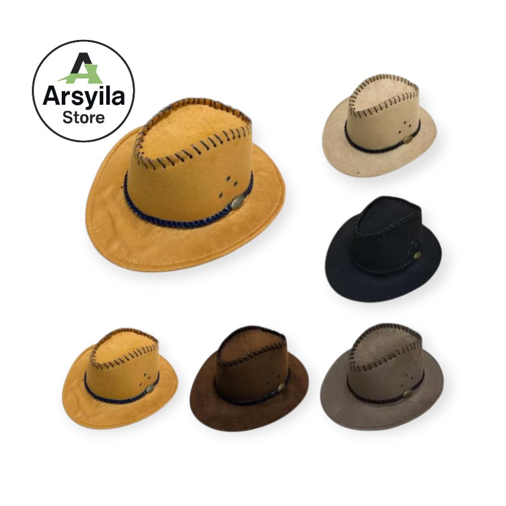 Topi Koboy/ Topi Koboy America Laken/ Topi Koboy Daun Kecil