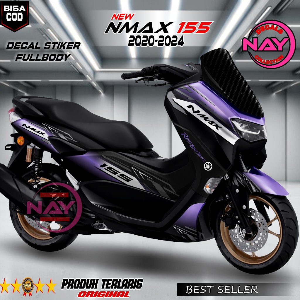 Decal Sticker Yamaha Nmax 155 2020-2024 Fullbody/Variasi Skotlet Motor NMAX 155 Tahan Lama NDC327