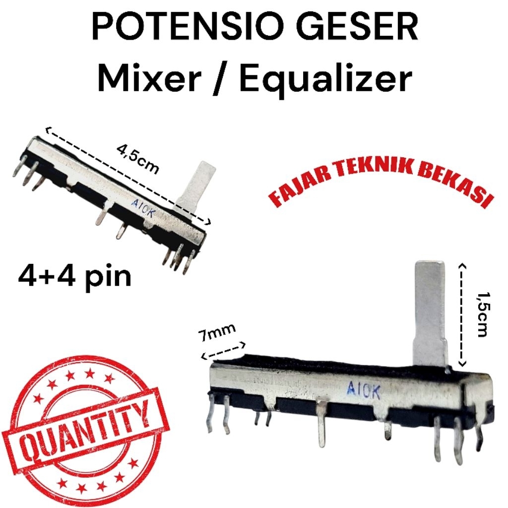 POTENSIO GESER MIXER EQUALIZER 4+4 PIN 8P