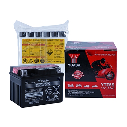 AKI KERING MOTOR YUASA YTZ5S UNTUK MOTOR MIO M3/BEAT/MIO J/MIO M3/KARISMA