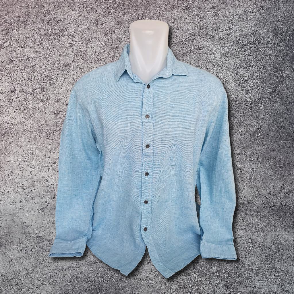 Baju Kemeja Panjang Linen CALVIN CK - Size XXL / Lebar 60 cm - Original - Second