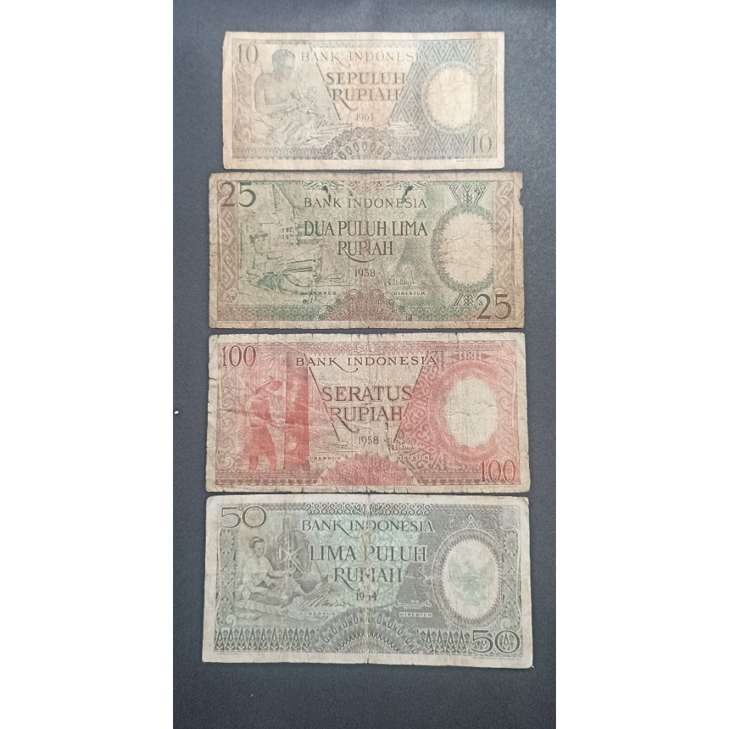 UANG KERTAS SERI PEKERJA 10,25,50,100 RUPIAH