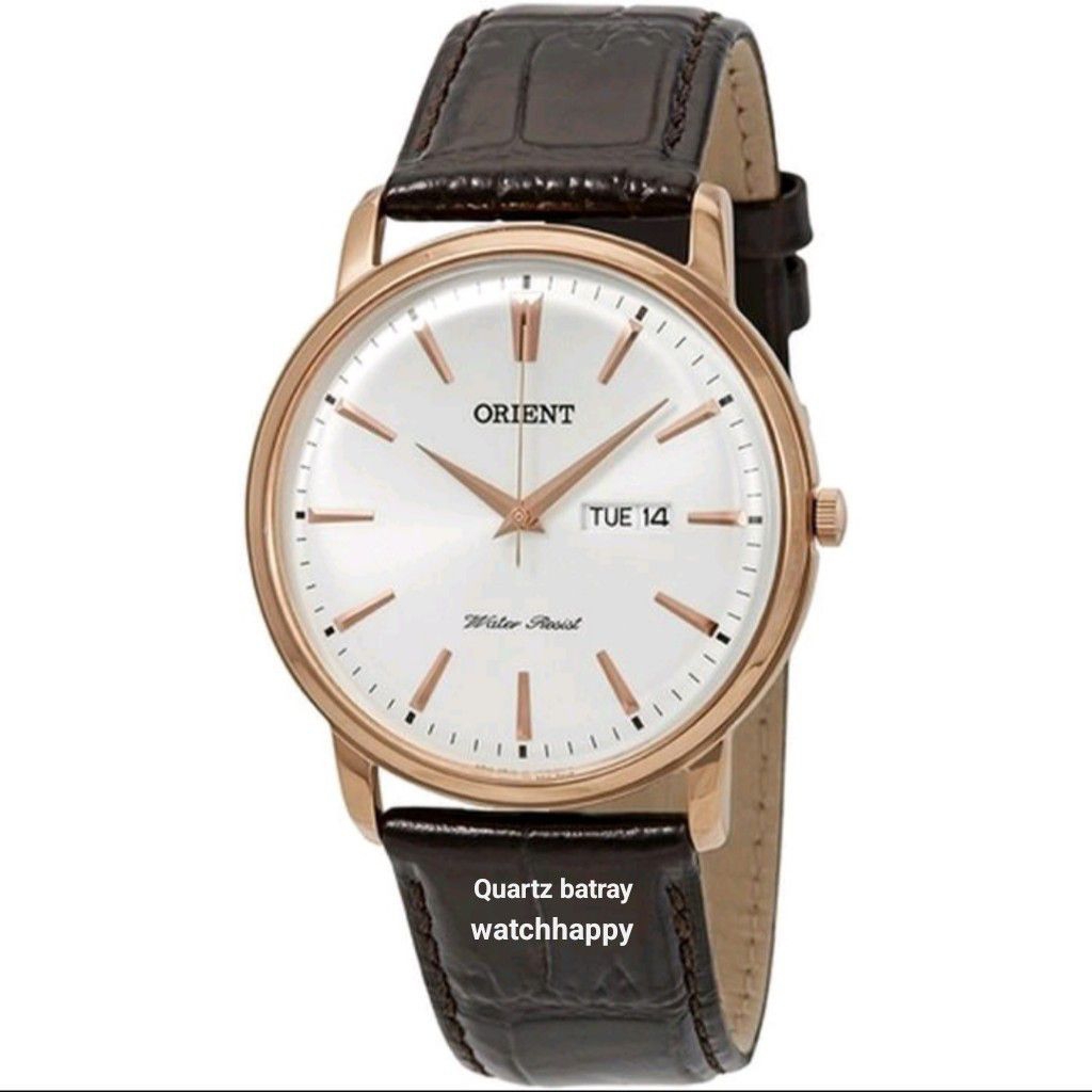 Jam Tangan Orient FUG1R005W6 Original White Dial Kulit Murah Garansi
