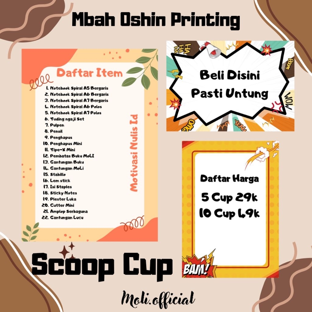 

Scoop Cup Notebook Spiral Motivasi Nulis Id