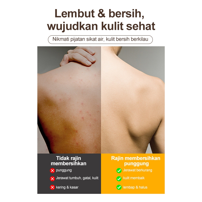 Benbo Sikat Mandi Elektrik Gagang Panjang 6 In 1/Alat Gosok Badan Otomatis, Mesin Pijat Mandi Pintar