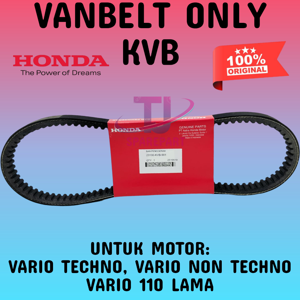 VANBELT ORI V-BELT ONLY KODE-KVB HONDA VARIO KARBU & VARIO110 KARBU KUALITAS ASLI ORIGINAL HONDA AHM