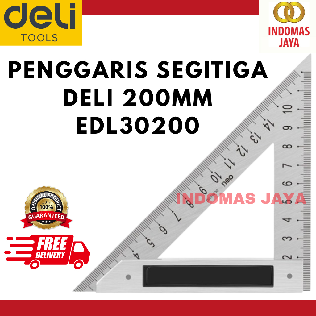 Deli Penggaris Segitiga Siku Besi Tukang / Triangle Ruler EDL303200