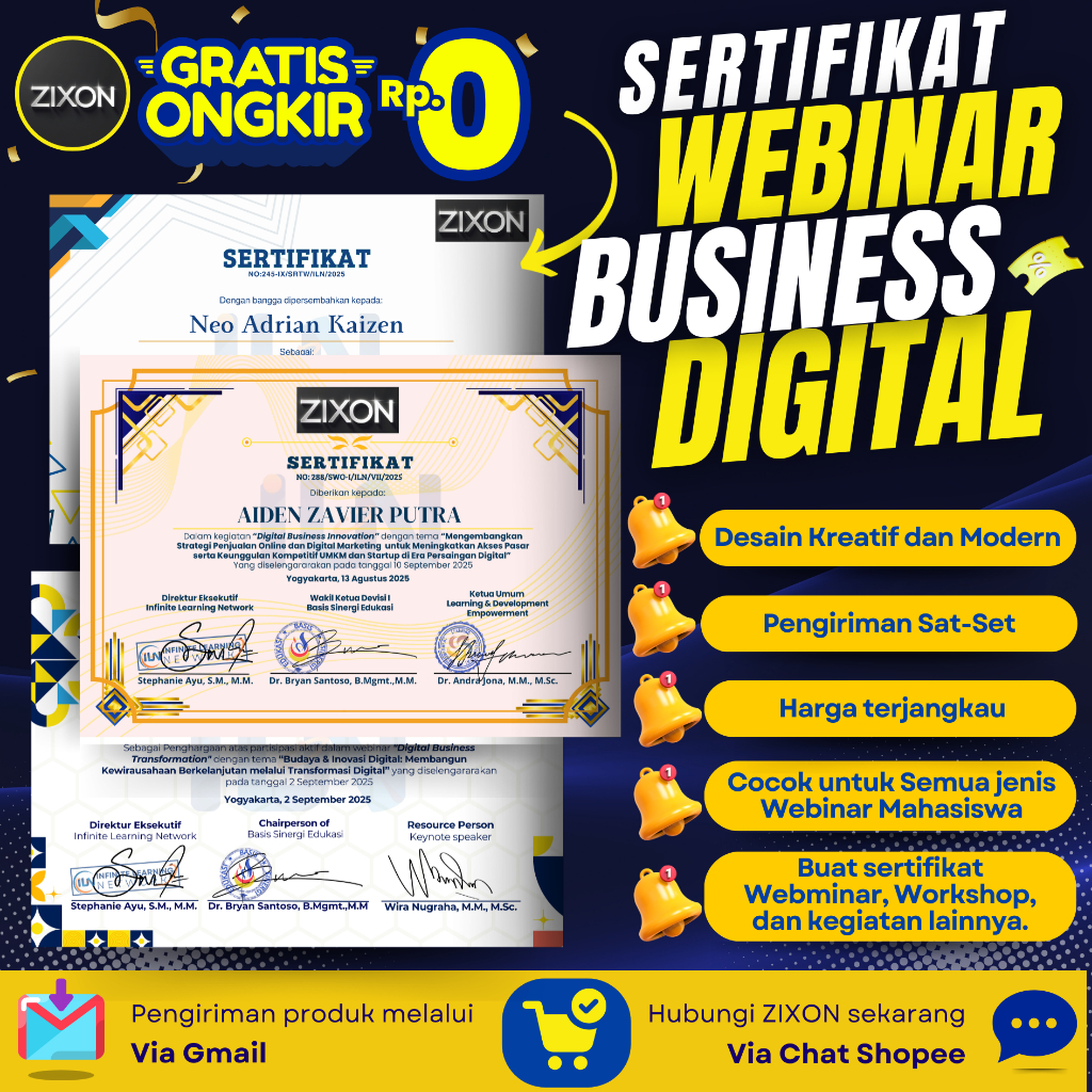 Sertifikat Webinar- Sertifikat Seaminar online- Sertifikat Nasional Bisnis Digital