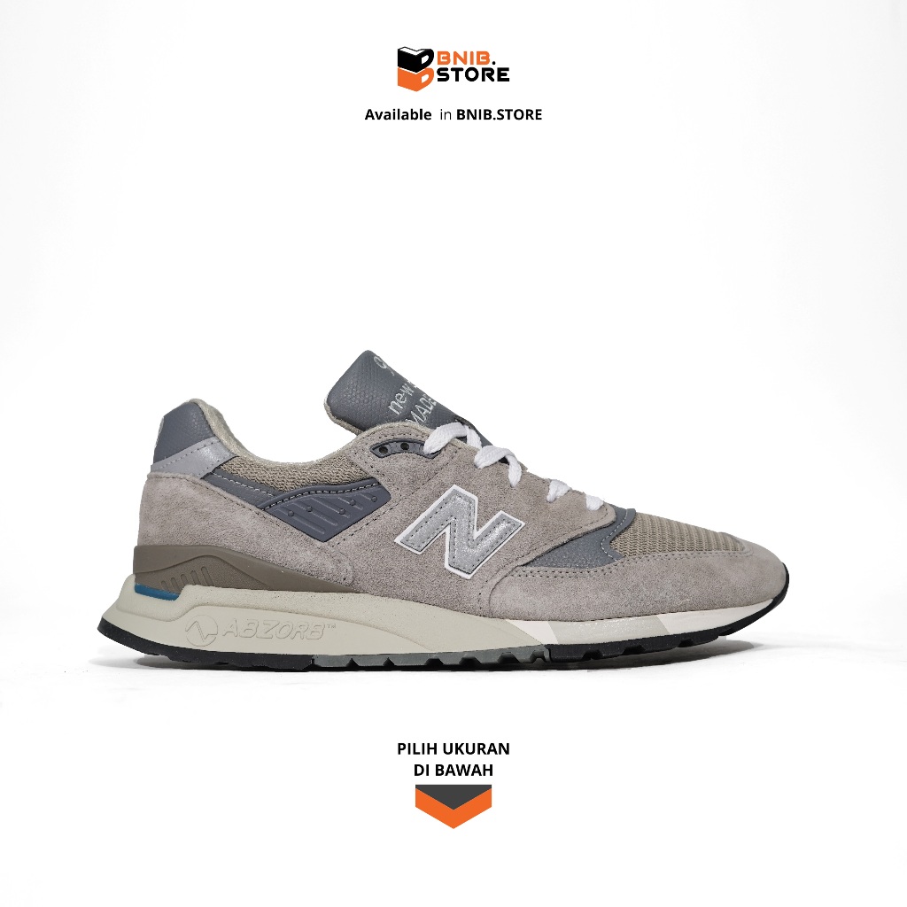 Sneakers Pria NB 998 Made In USA Grey [U998GR] Original