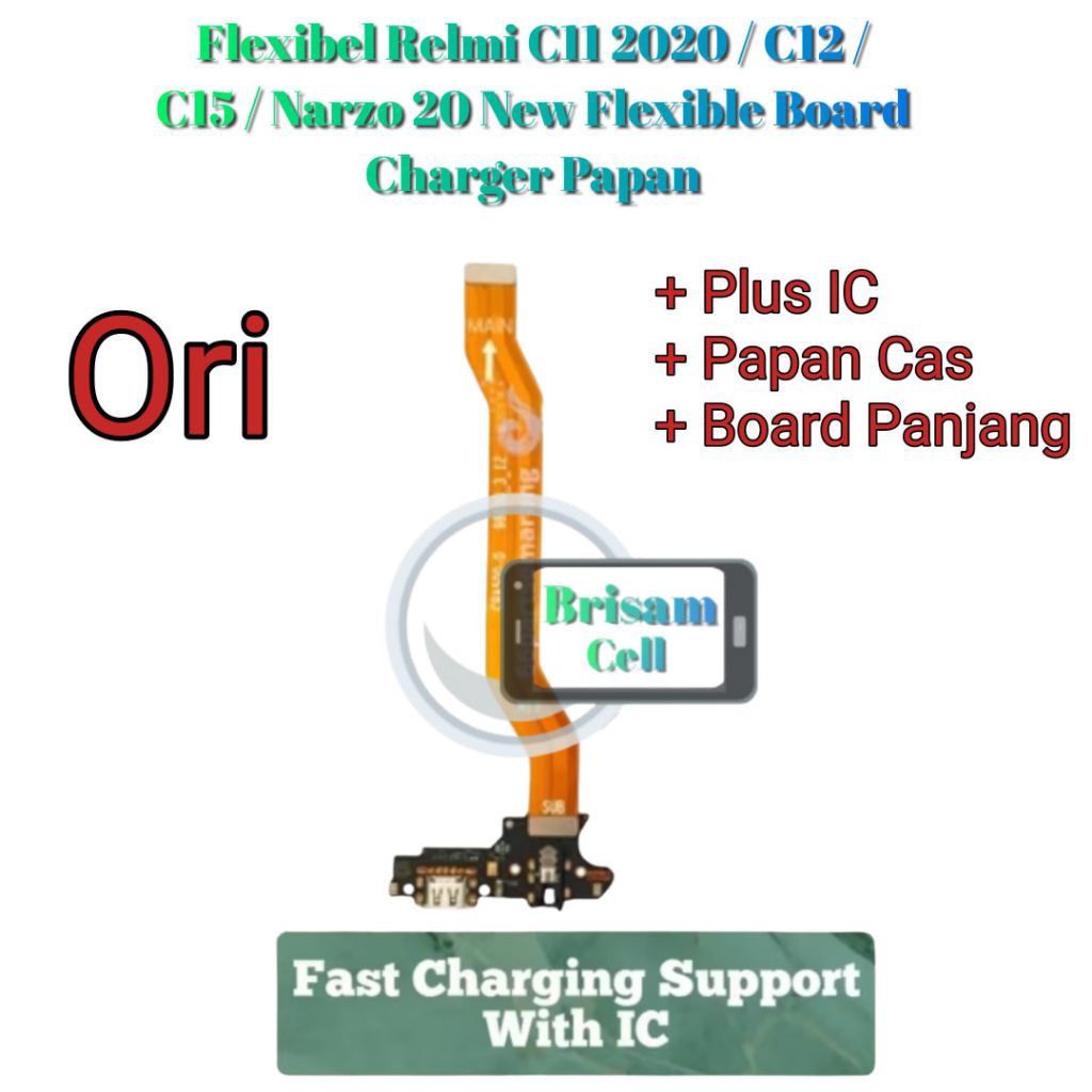 Flexibel Relmi C11 2020 / C12 / C15 / Narzo 20 New Flexible Board Charger Papan Konektor Cas