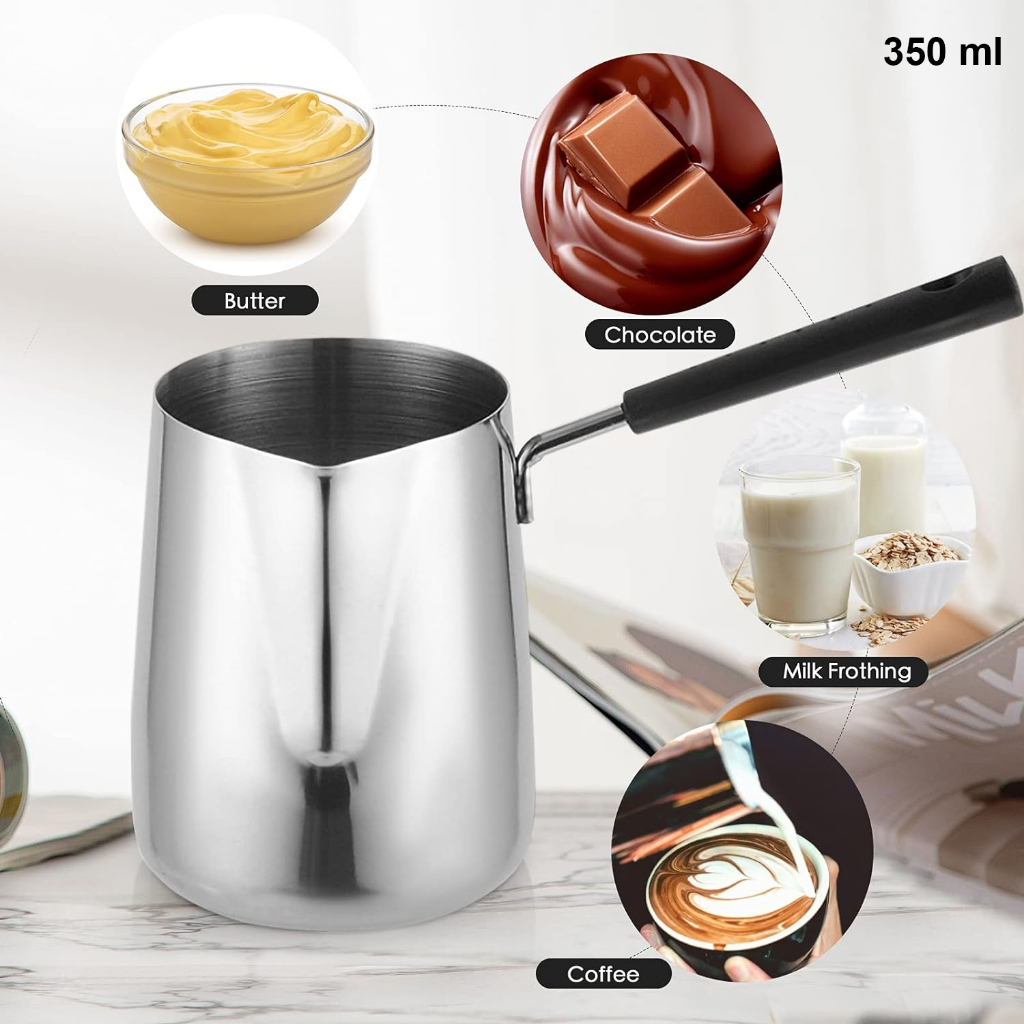 Gelas Jug Kopi Stainless DROHOEY | Milk Frothing | Butter Melting | Pitcher Serbaguna