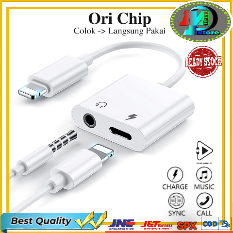 Konverter Kabel Audio Adapter Lightning / Type-C To 3.5mm/ Lightning ke Lightning + 3.5mm