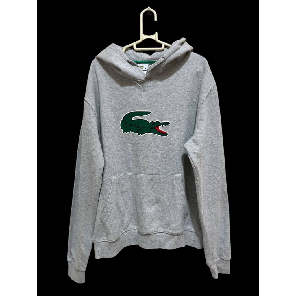 preloved hoodie lacoste big logo abu size 3 M fit L
