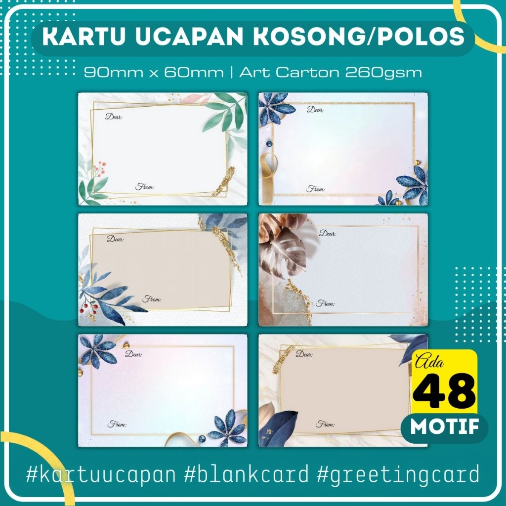 Greeting Card Polos | Kartu Ucapan Polos Kosong | Blank Card Serbaguna Aesthetic | Kartu Ucapan