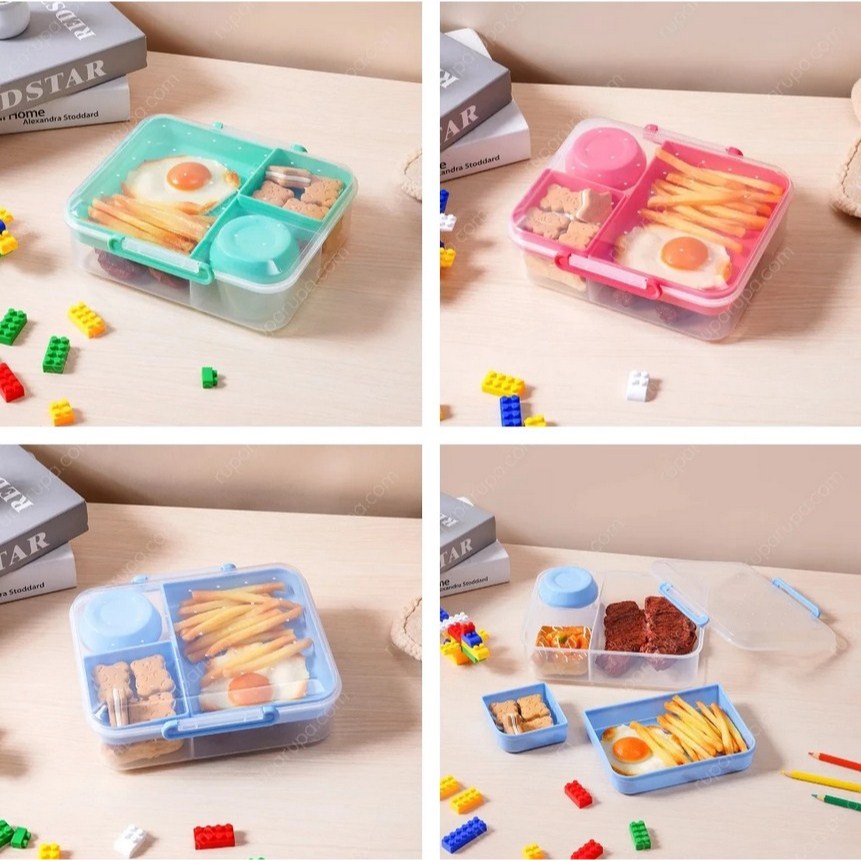 LUNCH BOX ATARU TEMPAT KOTAK BEKAL MAKAN 3 SEKAT + TEMPAT SUP WADAH MAKANAN ANAK SEKOLAH KERJA KANTO
