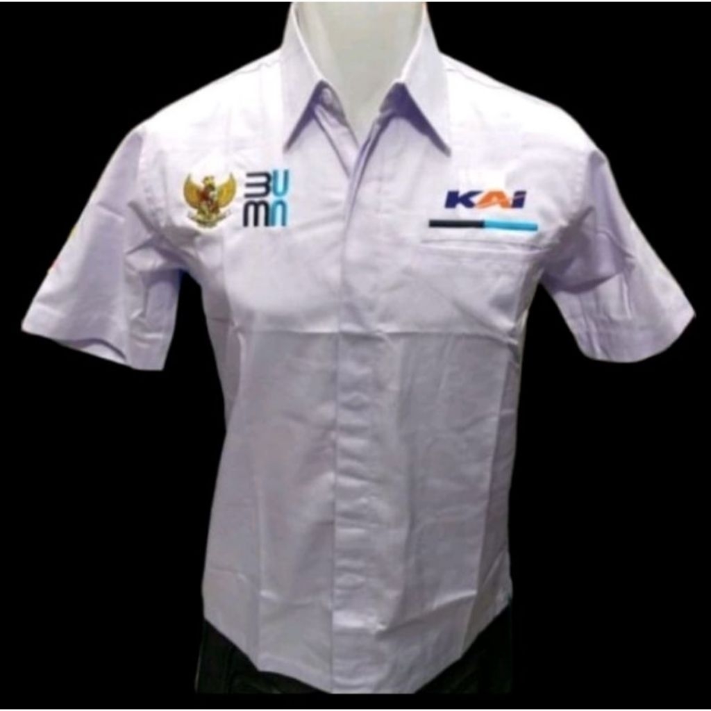 Kemeja BUMN GARUDA seragam BUMN KAI baju BUMN GARUDA KAI bordir depan