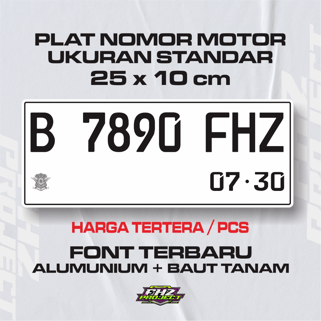 PLAT NOMOR MOTOR FONT TERBARU