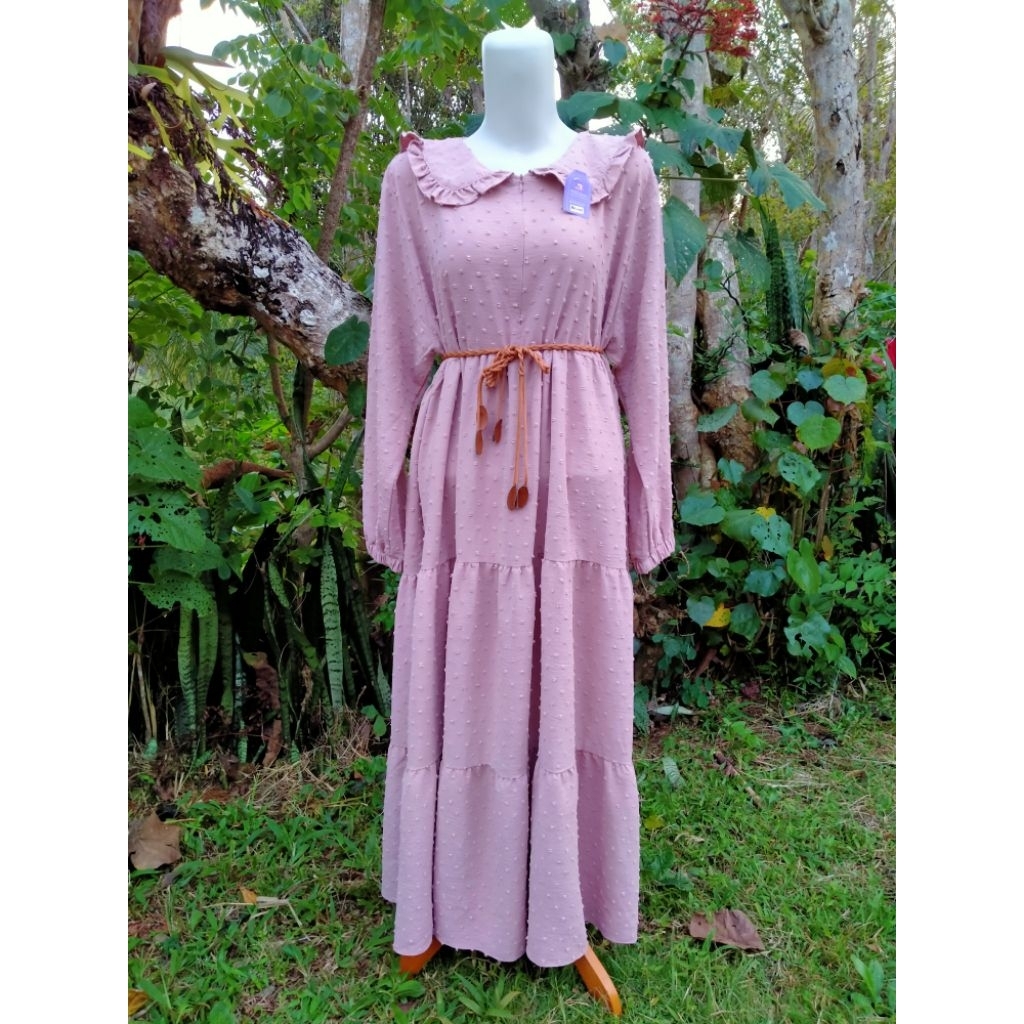 GAMIS/MIDI/DRESS CRINKLE URAGIRI RUBY