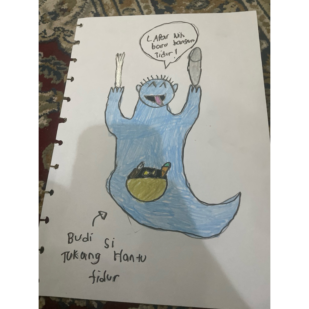 

Gambar Kertas A4 Si Budi Tukang Hantu Tidur Makan ori