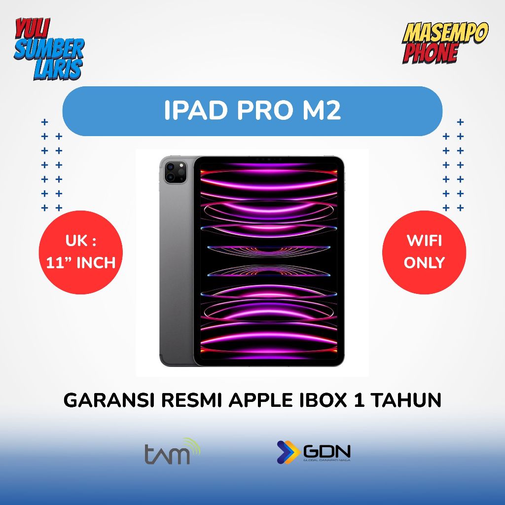 [Yuli Sumber Laris] Ipad Pro M2 11" Inch Wifi Only 128GB / 256GB CPO Garansi Resmi Internasional