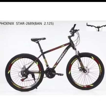 SEPEDA MTB 26 PHOENIXSTAR GARPU SHOCK + OPERAN 7 SPEED MODEL BARU