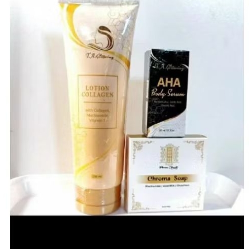 1 paket pemutih badan (hb TA 250 gr+serum+sabun phonna)