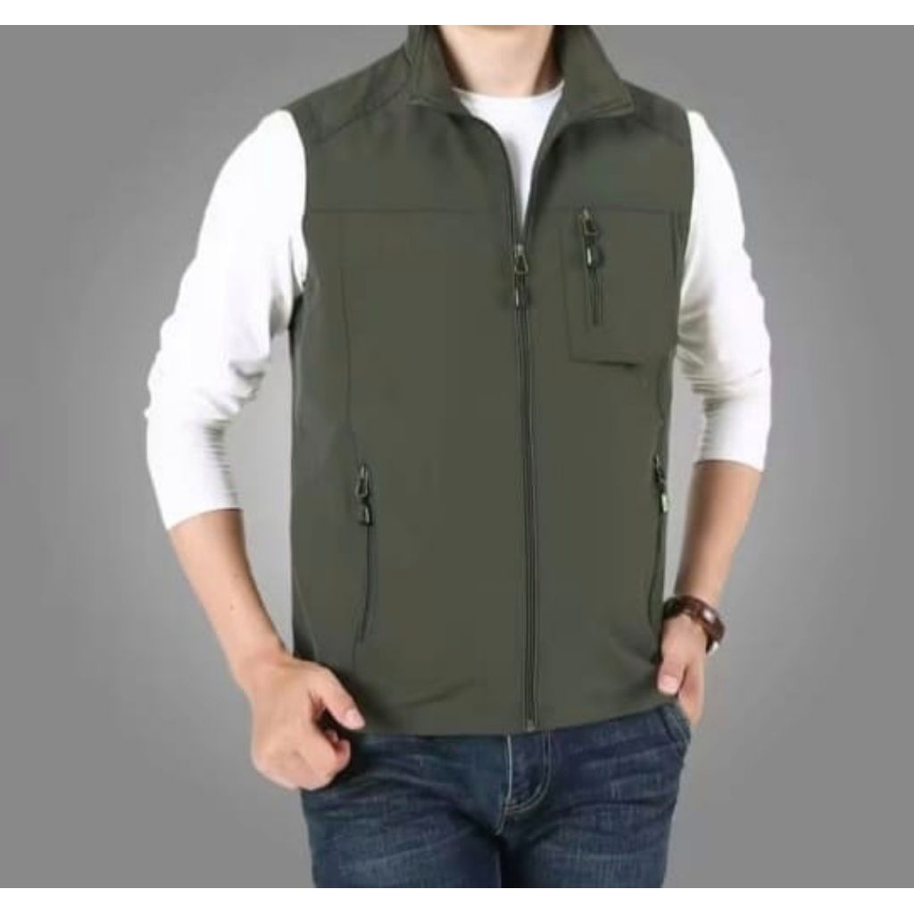 Rompi hiking pria musim panas tipis rompi olahraga luar ruangan memancing rompi alat fotografer jake