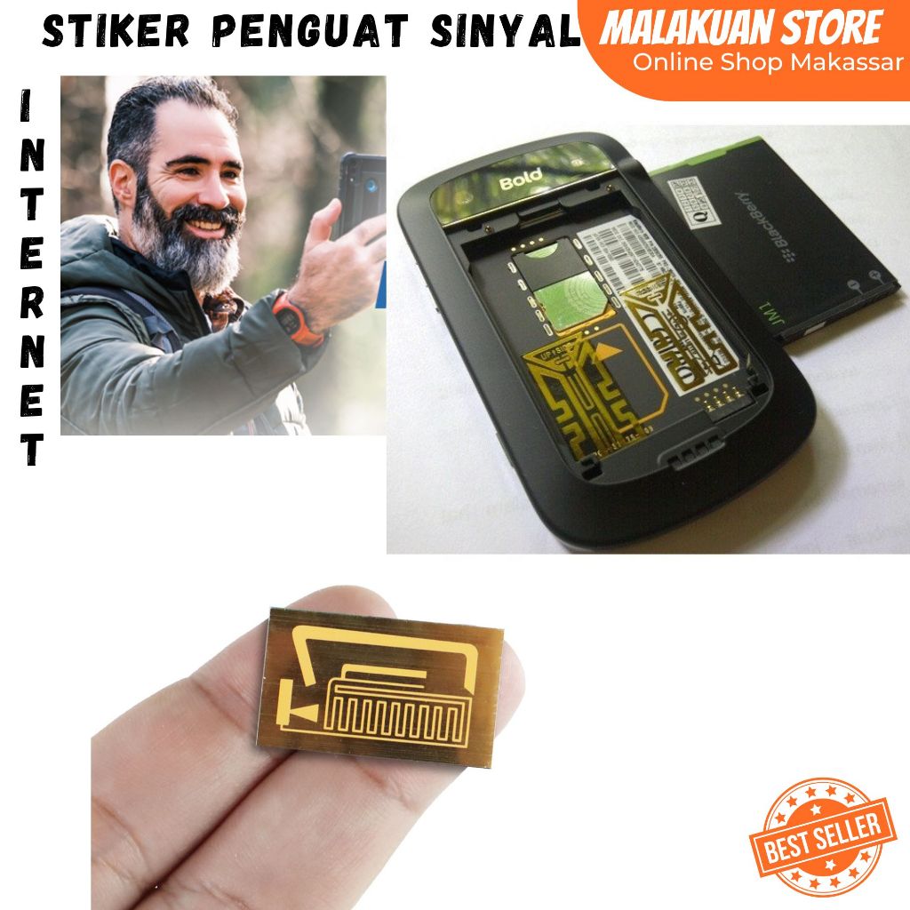 Stiker Antena Penguat Jaringan Booster Sinyal HP Smartphone