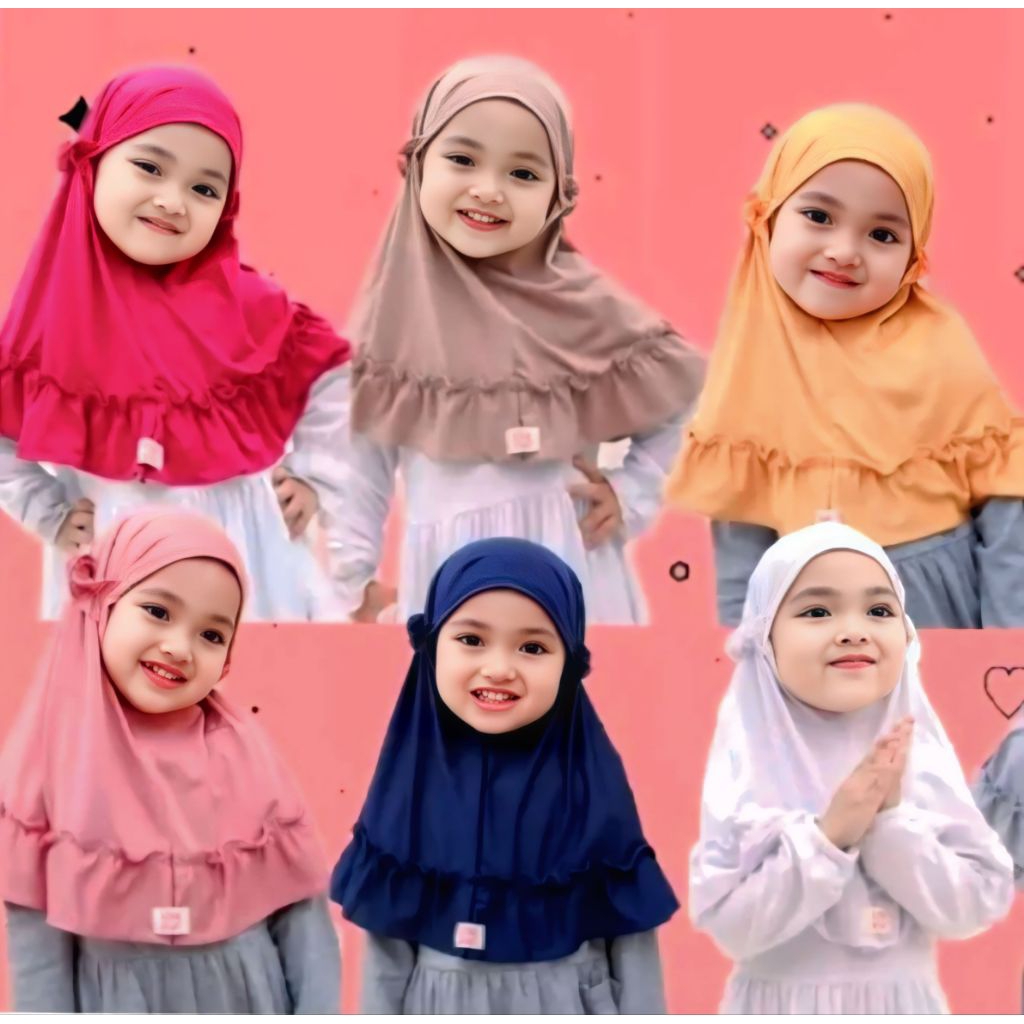 Hijab jilbab bayi kerudung instan huyla ukuran S dan M / Hijab anak kekinian