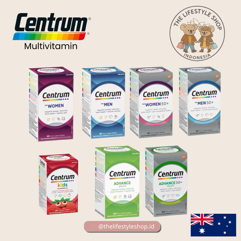 Centrum Multivitamin for Women/ Men/ Women 50+ / Men 50+/  Women 50+/ Advance Adults/ Kids Multifuel
