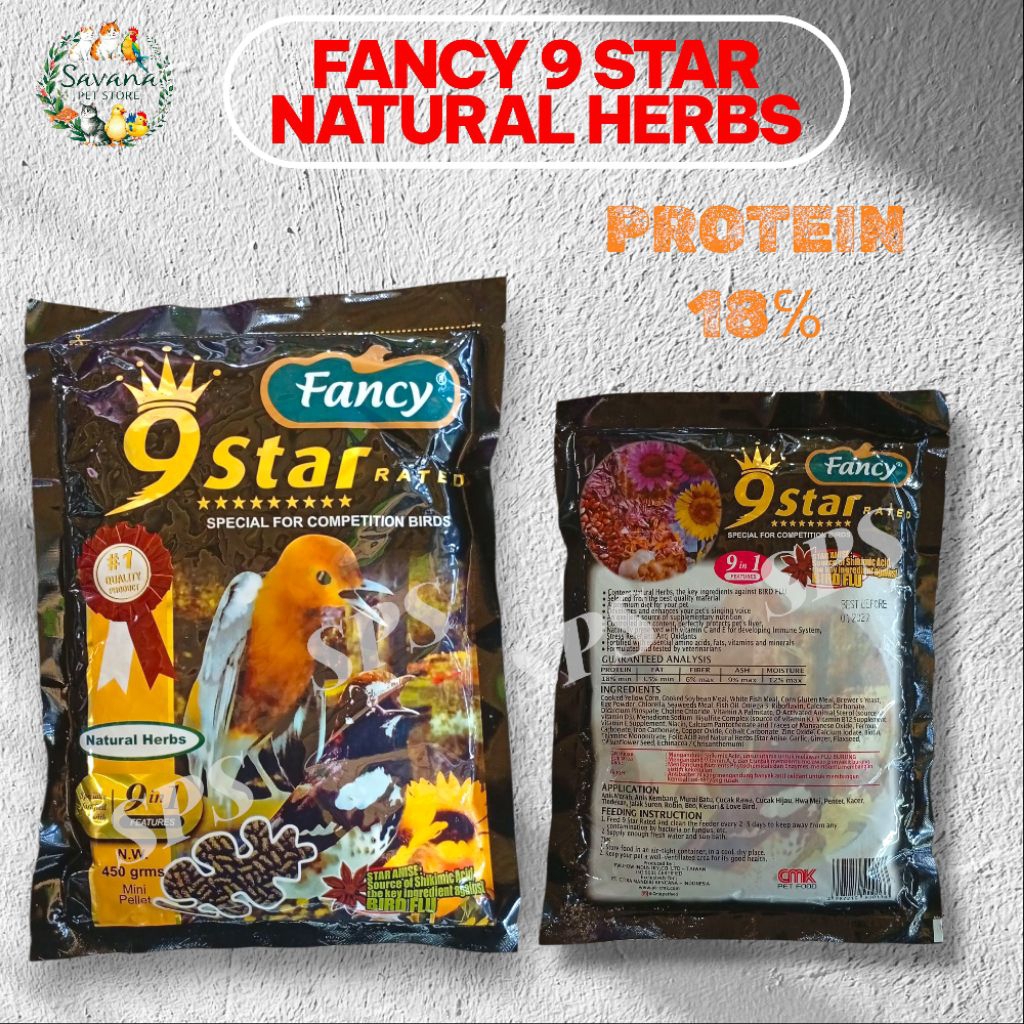 PAKAN BURUNG MURAI ANIS KACER CUCAK FANCY 9 STAR COKLAT HERBAL