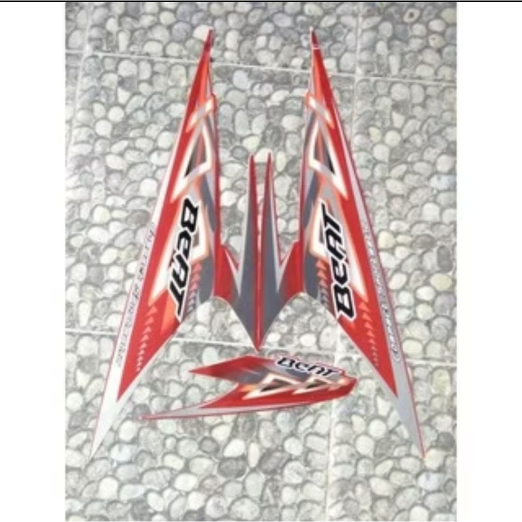 striping honda beat karbu warna merah