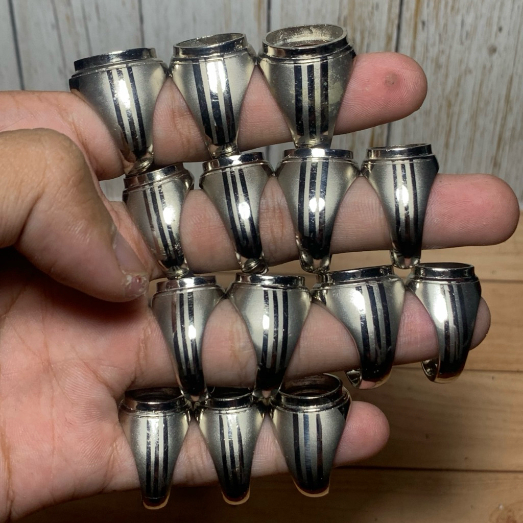 cincin ring alpaka kosong super doff satu kodi / cincin alpaka polos kosongan satu kodi / ring alpak