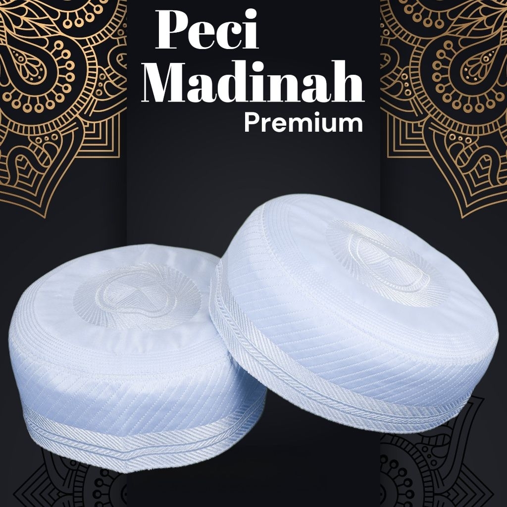 peci madinah bugis putih polos kopiah haji dan umroh songkok madinah motif bordir