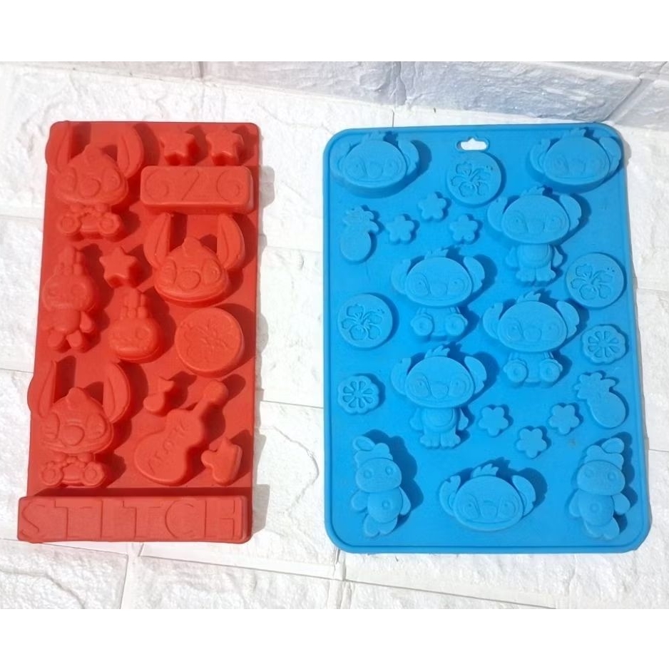 tempat cetakan puding es batu motif karakter stitch disney unik langka rare